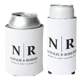 Elegant Wedding Monogram Bride Groom Initials Dosenkühler