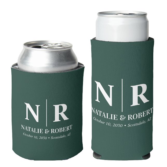 Elegant Wedding Monogram Bride Groom Initials Dosenkühler (Von Creator hochgeladen)