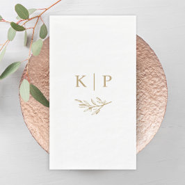 Elegant Wedding Monogram Greenery Serviette