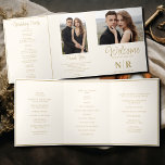 Elegant Wedding Monogram Tri-Fold Wedding Program Dreifach Gefaltete Urlaubskarte<br><div class="desc">Mit unserem Off White und Gold Elegant Wedding Monogram Trifald Wedding Program können Sie Ihren besonderen Tag mit Raffinesse und Gnade verkünden. Dieses exquisite Dreifachprogramm verbindet klassische Eleganz mit modernem Komfort und macht es zu einer perfekten Ergänzung Ihrer Hochzeitsfeier. Dieses gefaltete Programm wurde mit viel Liebe zum Detail gestaltet und...</div>