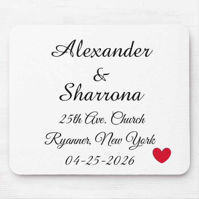 Elegant Wedding Mouse Pad Mousepad (Vorne)