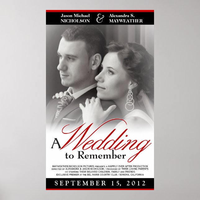 Elegant Wedding Movie Poster - Maßgeschneiderte Gr (Vorne)