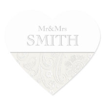 Elegant Wedding Mr. & Mrs. Personalisiert Heart Na