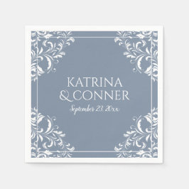 Elegant Wedding Napkins | Nadine (Dusty Blue) Serviette