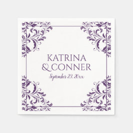 Elegant Wedding Napkins | Nadine (Pflaume / Lila)  Serviette