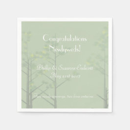 Elegant Wedding Newlyweds Grüne Treppe Kunst Serviette