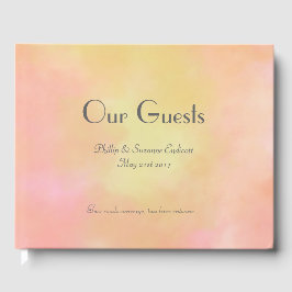 Elegant Wedding Newlyweds Yellow Pink Wassercolor Gästebuch