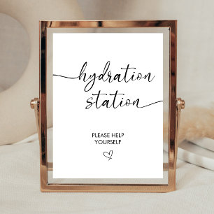 Elegant Wedding Nurse Hydration Station Drink Sockelschild