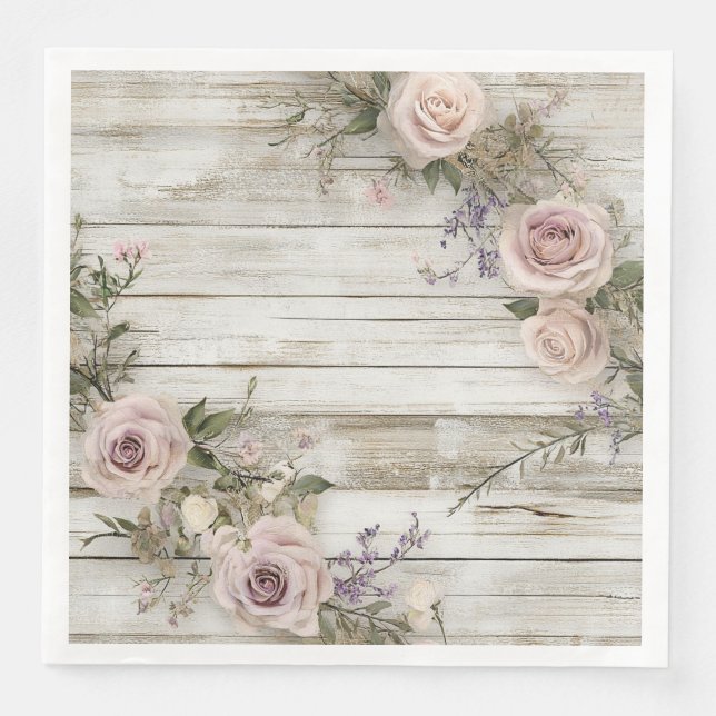Elegant Wedding Paper Napkin Serviette (Vorderseite)