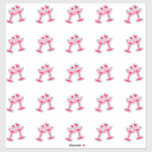 Elegant Wedding Party Drinks Kiss-Cut Sticker