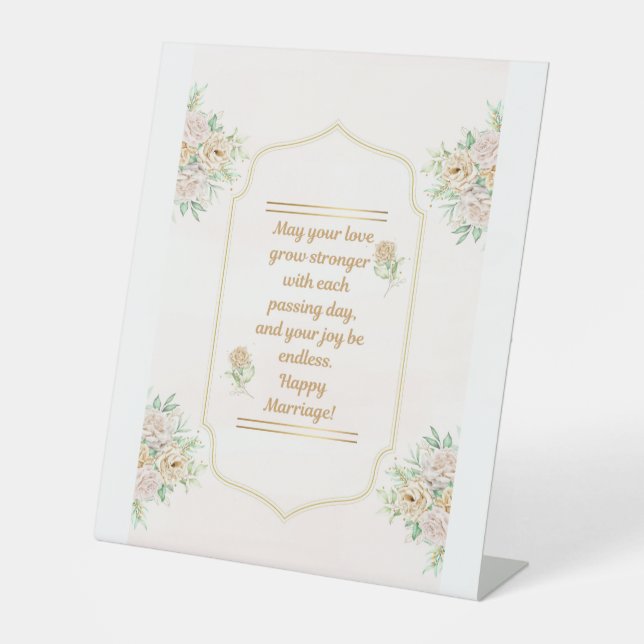 Elegant Wedding Pedestal Sign - Custom 10" x 12"  Sockelschild (Vorderseite)