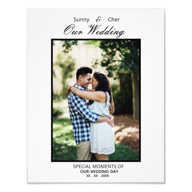 Elegant Wedding Photo Enlargement Wall Art Print Fotodruck (Vorne)