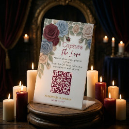 Elegant Wedding Photo Sharing With QR Code  Sockelschild