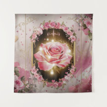 Elegant Wedding Pink Rose Mural #3
