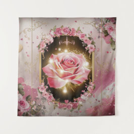 Elegant Wedding Pink Rose Mural #3 Wandteppich