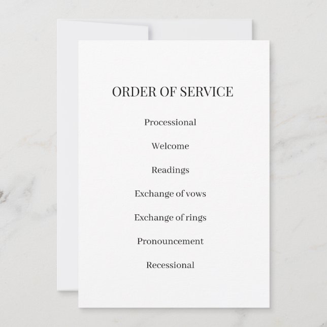 Elegant Wedding Program & Wedding Party Guide Einladung (Rückseite)