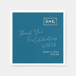 Elegant Wedding Romantic Blue Serviette