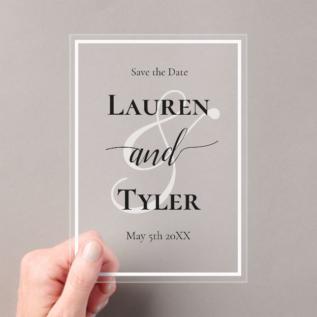 Elegant Wedding Save the Date - Monogram Template Acryleinladungen (Insitu (Handheld))