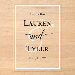 Elegant Wedding Save the Date - Monogram Template Acryleinladungen