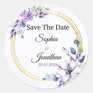 Elegant Wedding Save the Date Sticker