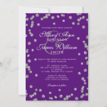 Elegant Wedding Silver Glitzer Confetti Lila