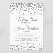Elegant Wedding Silver Imitats Glitzer Confetti