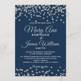 Elegant Wedding Silver Imitats Glitzer Confetti Na Einladung