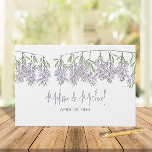 Elegant Wedding Simple Minimalistisch Lilac Floral Gästebuch