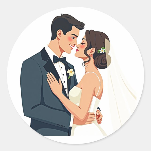 Elegant Wedding Sticker (Vorderseite)