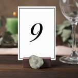 Elegant Wedding Table Number Card Tischnummer<br><div class="desc">Add a refined touch to your reception tables with this elegant wedding table number card. Featuring a clean minimalist border and a graceful script-style number, this design brings timeless sophistication to your table settings while helping guests easily find their seats. The simple layout allows the table number to stand out...</div>