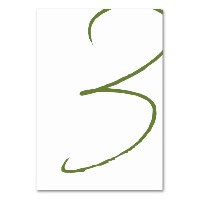 Elegant Wedding Table Number Card Tischnummer (Vorderseite)