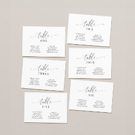 Elegant Wedding Table Number Seating Chart Cards Ankündigung