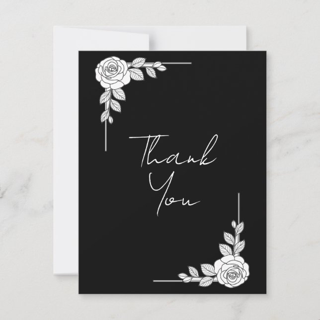 Elegant Wedding Thank You Card | Classic Script De Dankeskarte (Vorderseite)