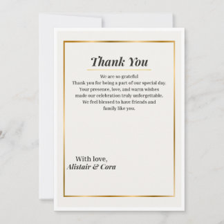 Elegant Wedding Thank You Card | Minimal Classic  Einladung