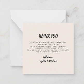 Elegant Wedding Thank You Mitteilungskarte