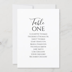 Elegant Wedding Tischnummer Calligrafy Script
