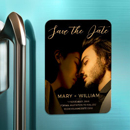 Elegant Wedding Trendy Save the Date Foto Magnet