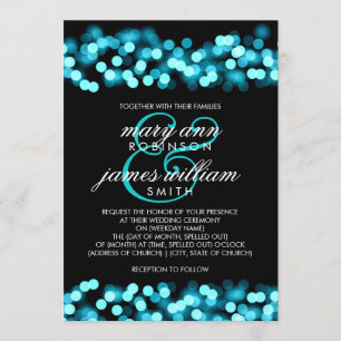 Elegant Wedding Turquoise Hollywood Glam Einladung