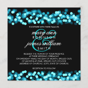 Elegant Wedding Turquoise Hollywood Glam Einladung