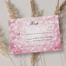 Elegant Wedding UAWG Bokeh Lights Blush Pink RSVP Karte