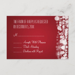 Elegant Wedding UAWG Dotted Red RSVP Karte