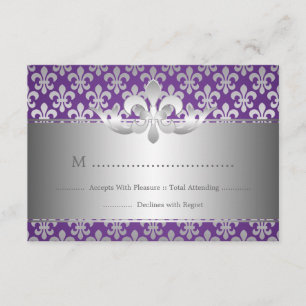 Elegant Wedding UAWG Lilie Lila RSVP Karte