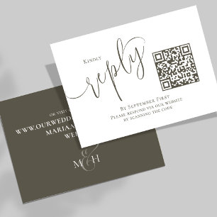 Elegant Wedding UAWG QR Code Einfaches Skript RSVP Karte