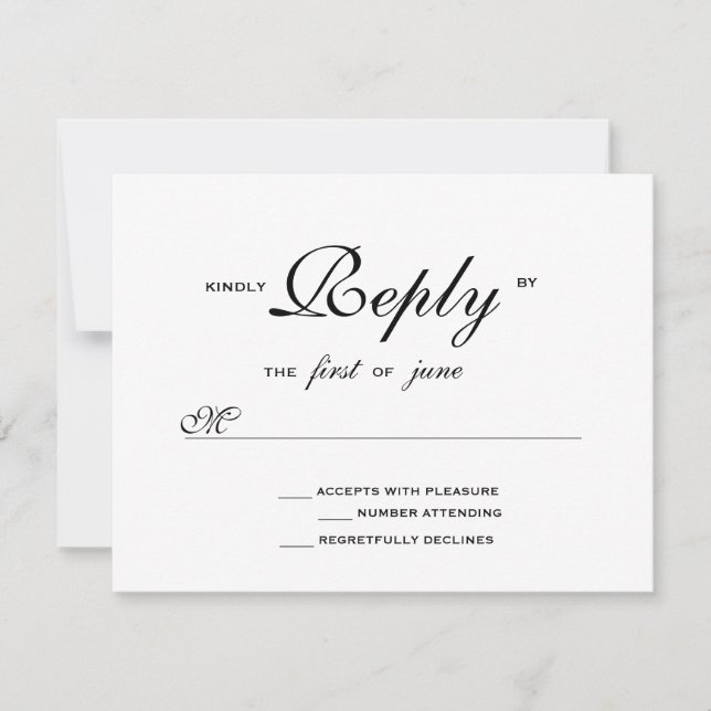 Elegant Wedding UAWG RSVP Karte (Vorderseite)