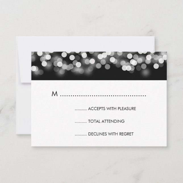 Elegant Wedding UAWG Silver Hollywood Glam RSVP Karte (Vorderseite)