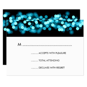 Elegant Wedding UAWG Turquoise Hollywood Glam RSVP Karte
