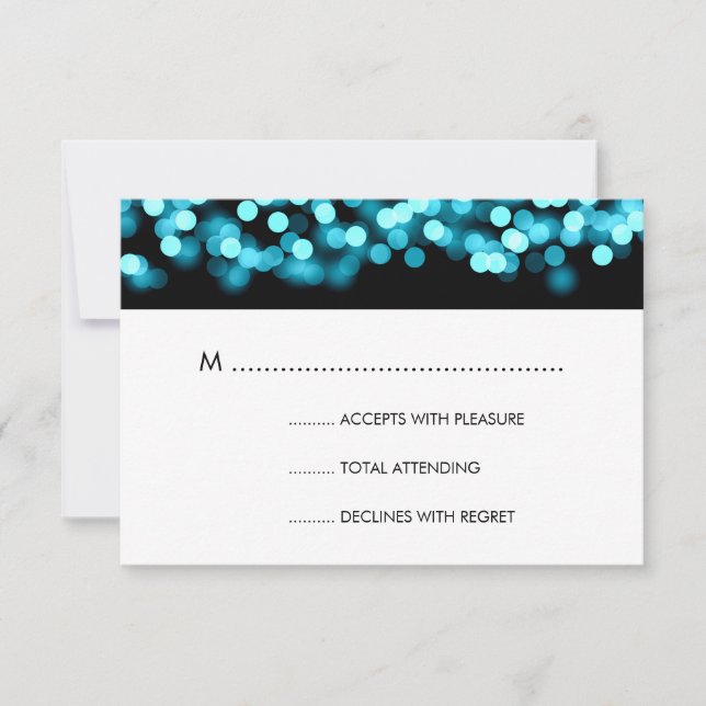 Elegant Wedding UAWG Turquoise Hollywood Glam RSVP Karte (Vorderseite)