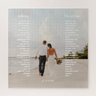 Elegant Wedding Vow Art Gift Puzzle
