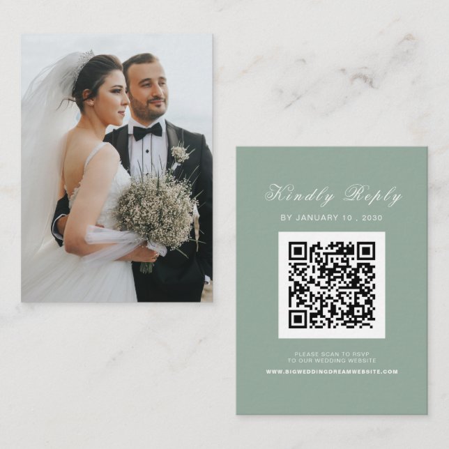 Elegant Wedding Website | UAWG QR-Code-Foto Begleitkarte (Vorne/Hinten)