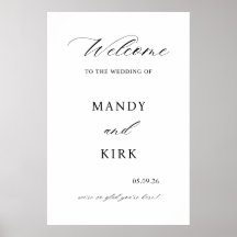 Elegant Wedding Welcome Sign Poster